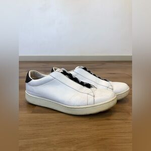 Armani Exchange White Leather Low-Top Sneakers